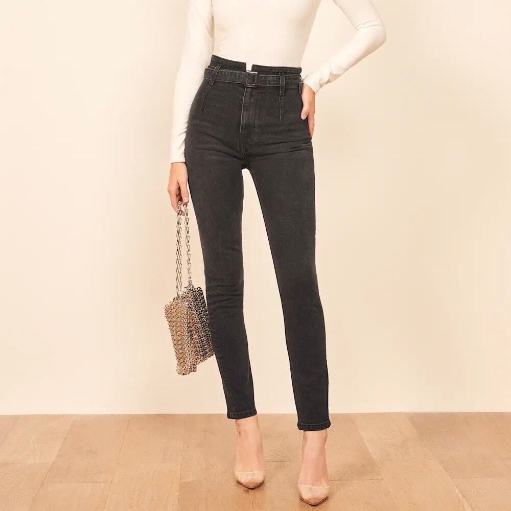 REFORMATION Kayo High & Skinny Jeans Black 27